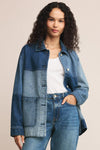 Z Supply On The Road Color Block Jacket - Mixed Indigo