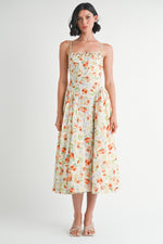 Melody Midi Dress - Cream Multi