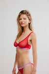 Free People Mid Week Underwire Bra - Pink + Red Combo