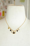 Celestial Black and Gold Charm Necklace