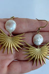 Stevie Statement Earrings - Natural Pearls