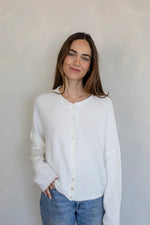 Piper Button Up Cardigan - Snow