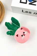 Acetate Vegetable Hair Clip - Pink Radish