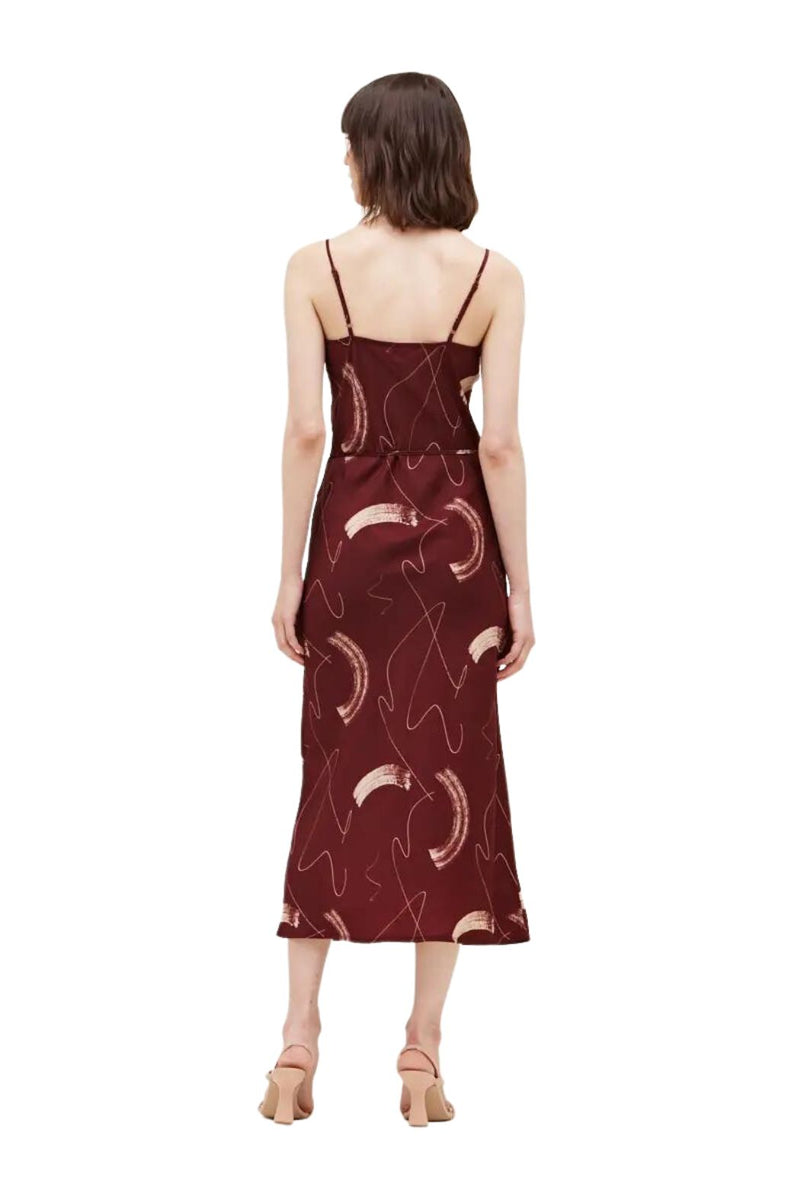 Penelope Satin Slip Dress - Vino