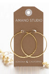 2" Hammered Hoop Earrings - Gold