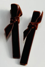 Velvet Bar Knot Hair Clips Bark