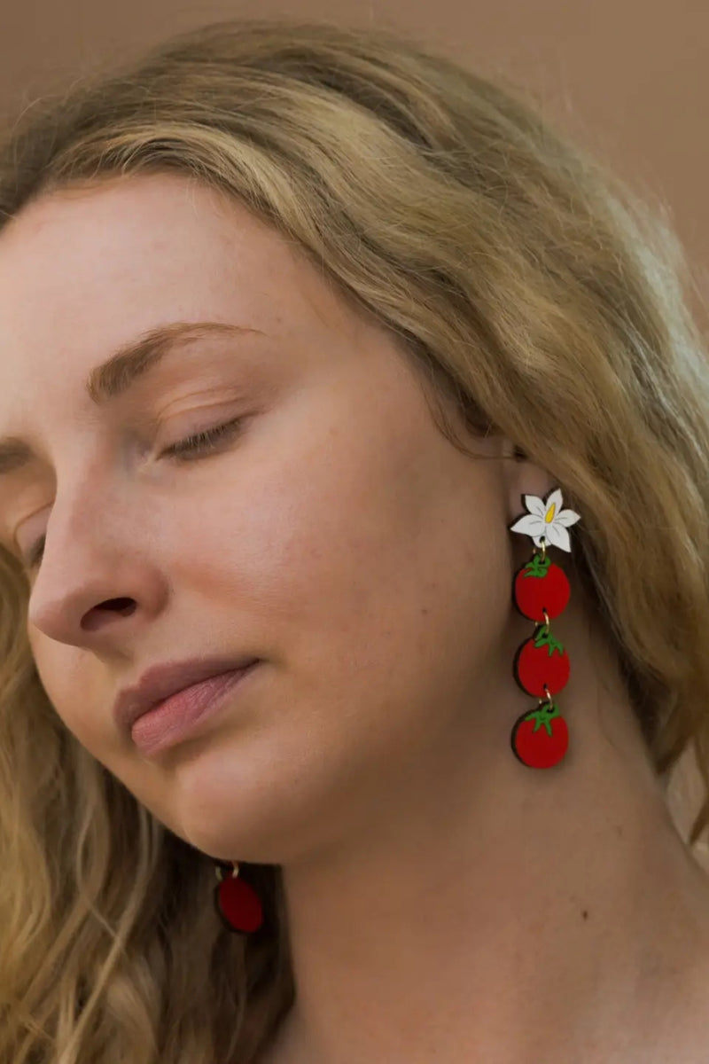 Le Chic Miami Tomato Chain Earrings