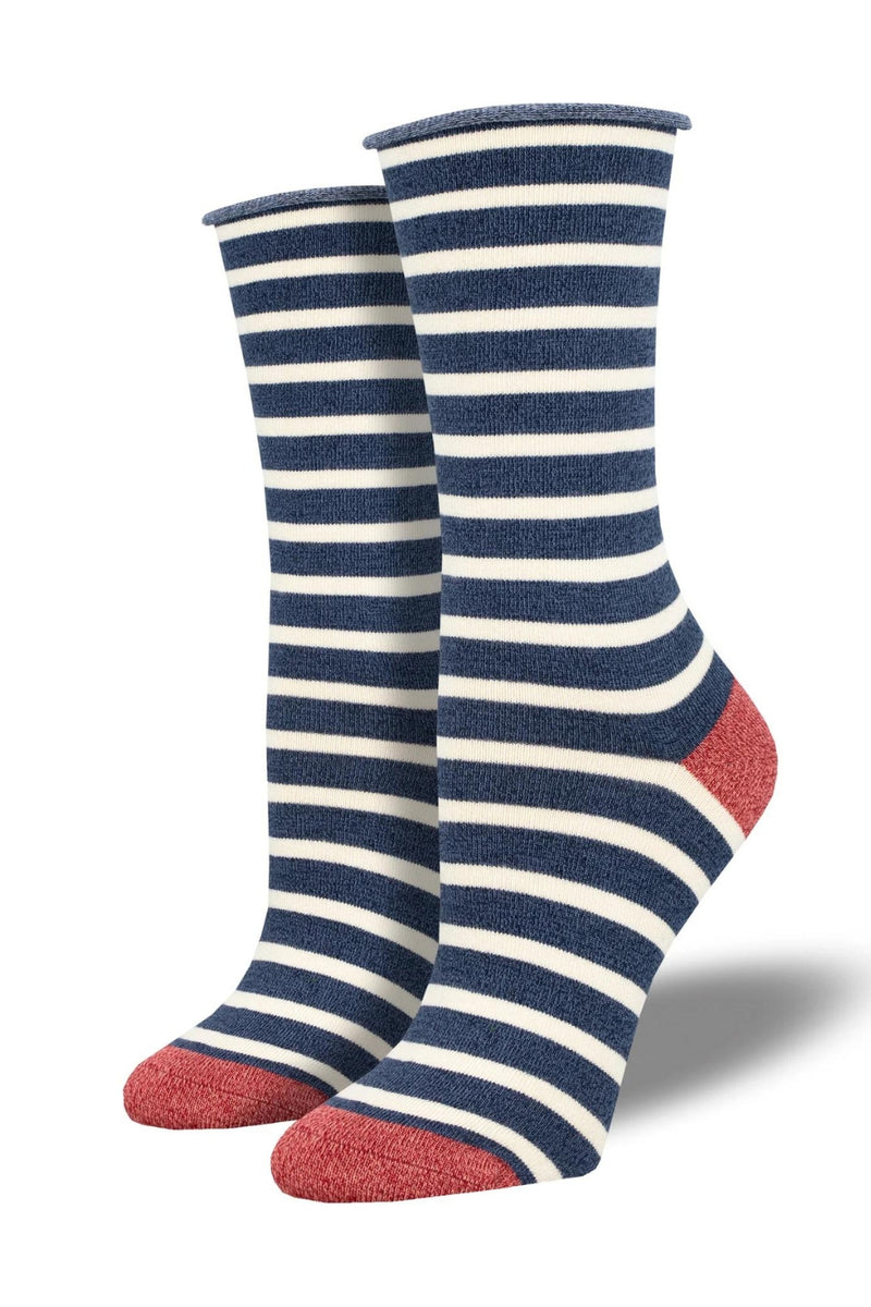 Socksmith Women's Bamboo Socks - Navy/Ivory Sailor Stripe