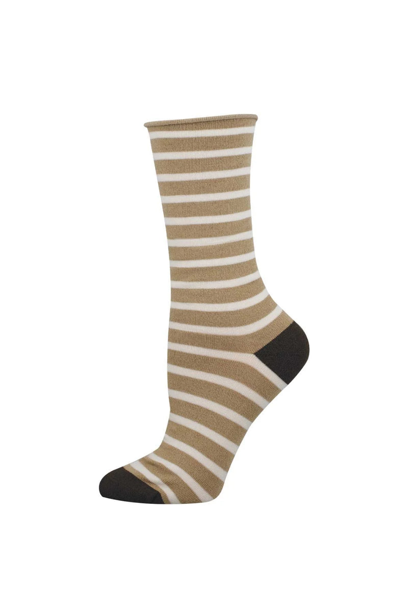 Women's Bamboo Socks Sailor Stripe - Hemp Heather
