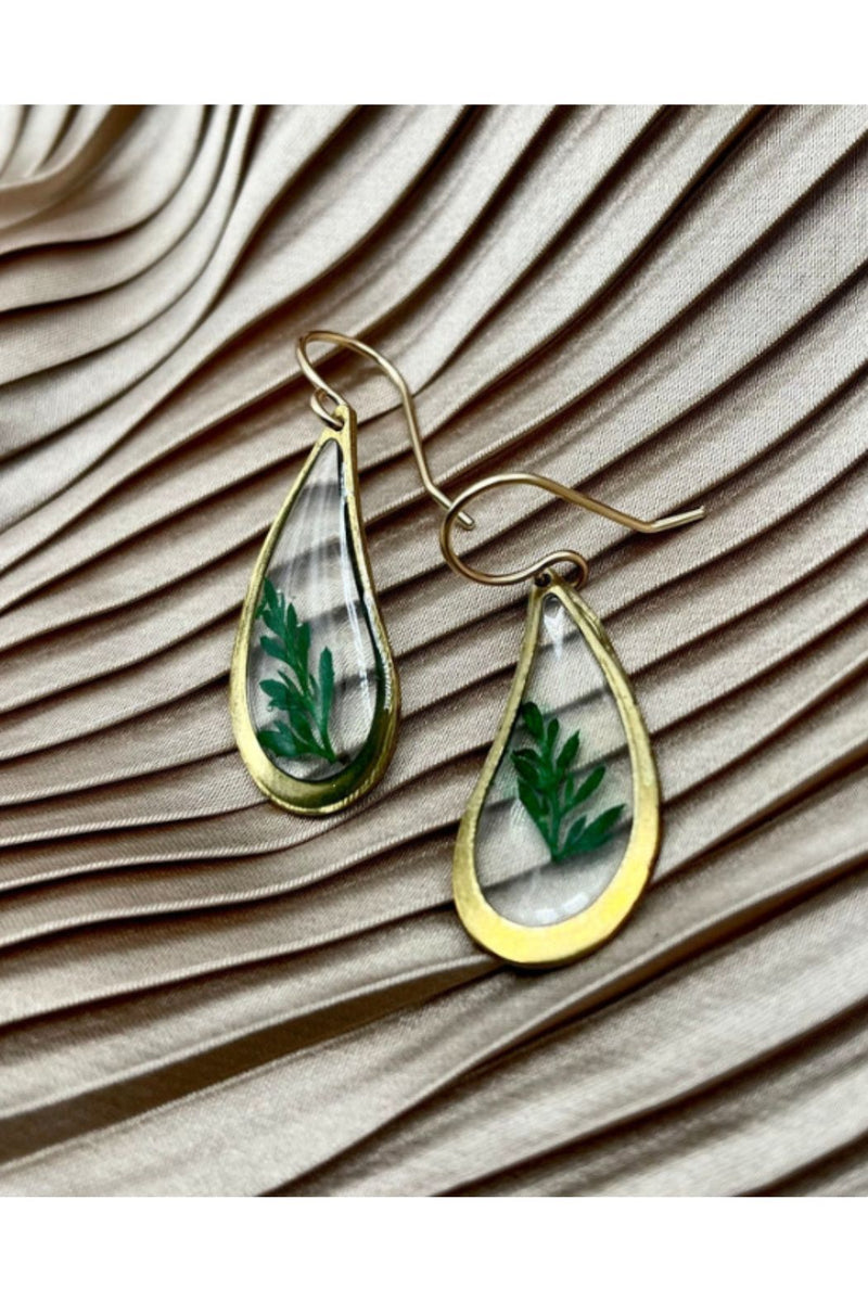 Fluff Hardware Fern Earrings - With Circle