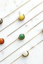 Ker-ij Jewelry Eclipse Necklace on Chain - Green Adventurine