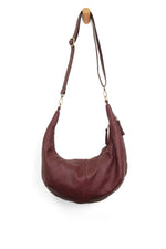 Rhea Slouchy Crescent Shoulder Bag Plum