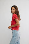 Free People Take 2 Tee Racing - Red Combo