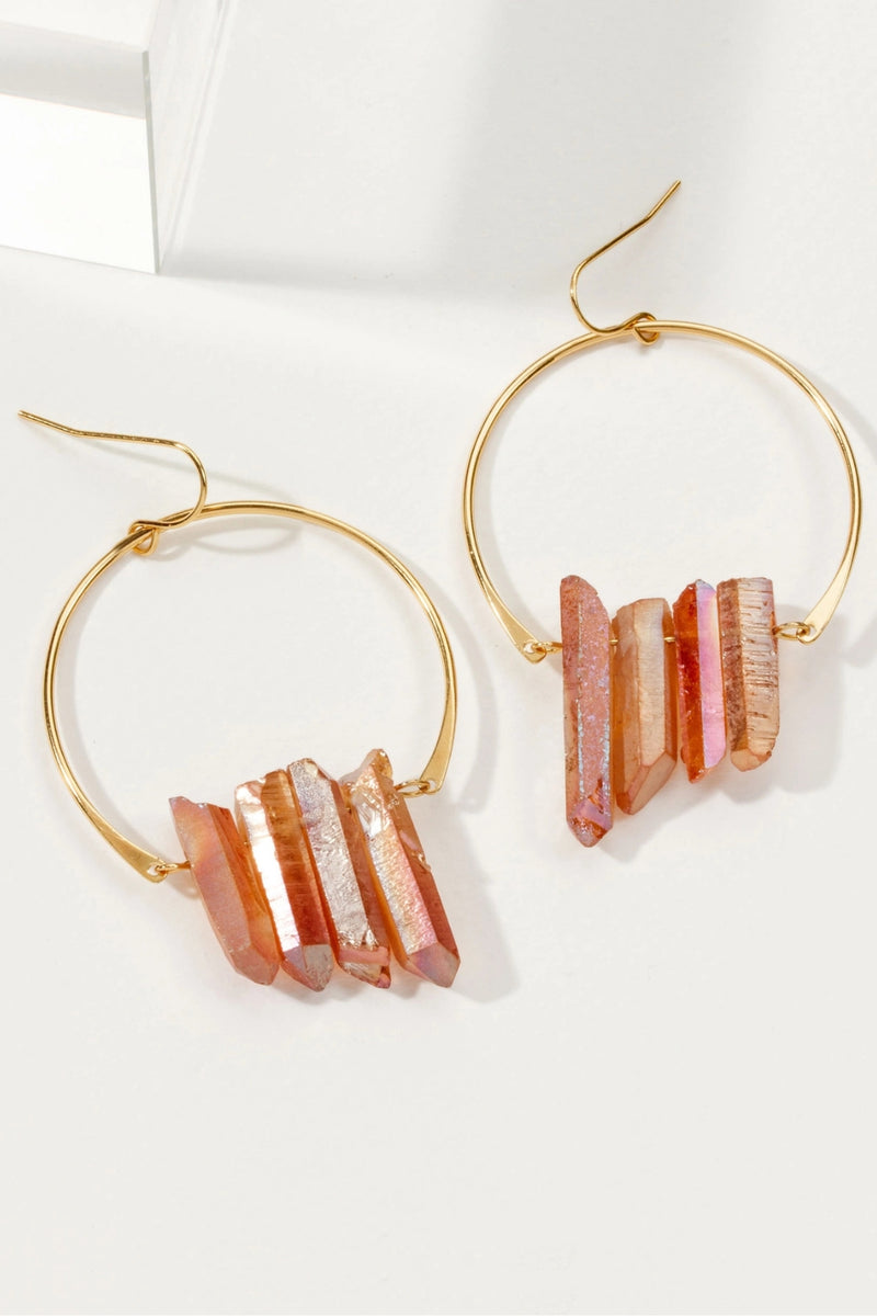 Luna Norte Super Nova Earrings - Peach Quartz