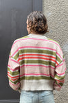 Kelsey Sweater - White/Multi Stripe