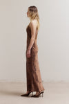 Andrine Lace Slip Dress - Brown/Shadow Floral
