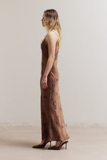 Andrine Lace Slip Dress - Brown/Shadow Floral