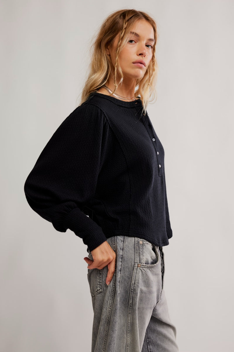 Free People Quinn Knit Top - Black