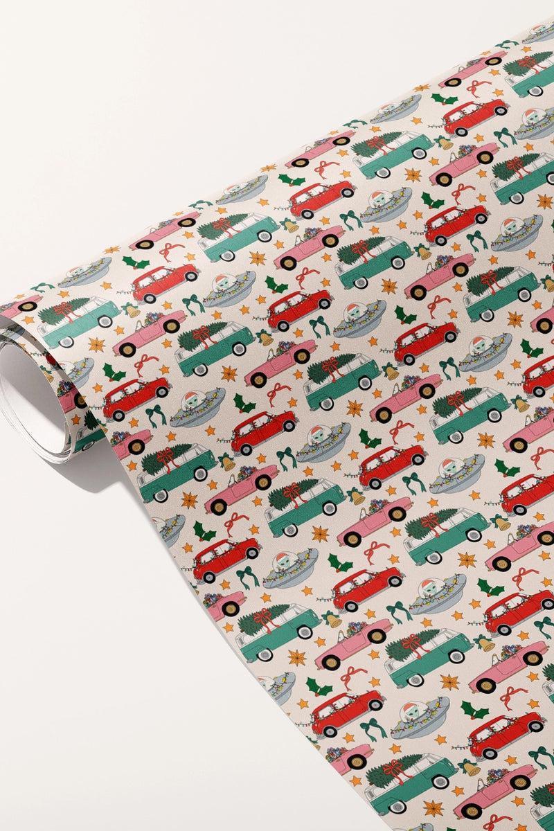 Illustrating Amy Gift Wrap Rolls - Holiday Car
