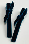 Velvet Bar Knot Hair Clips Sapphire