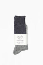 Wool Cotton Slab Socks - Charcoal