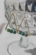 Luna Norte Triple Facet Drop Gemstone Earring - Chrysocolla
