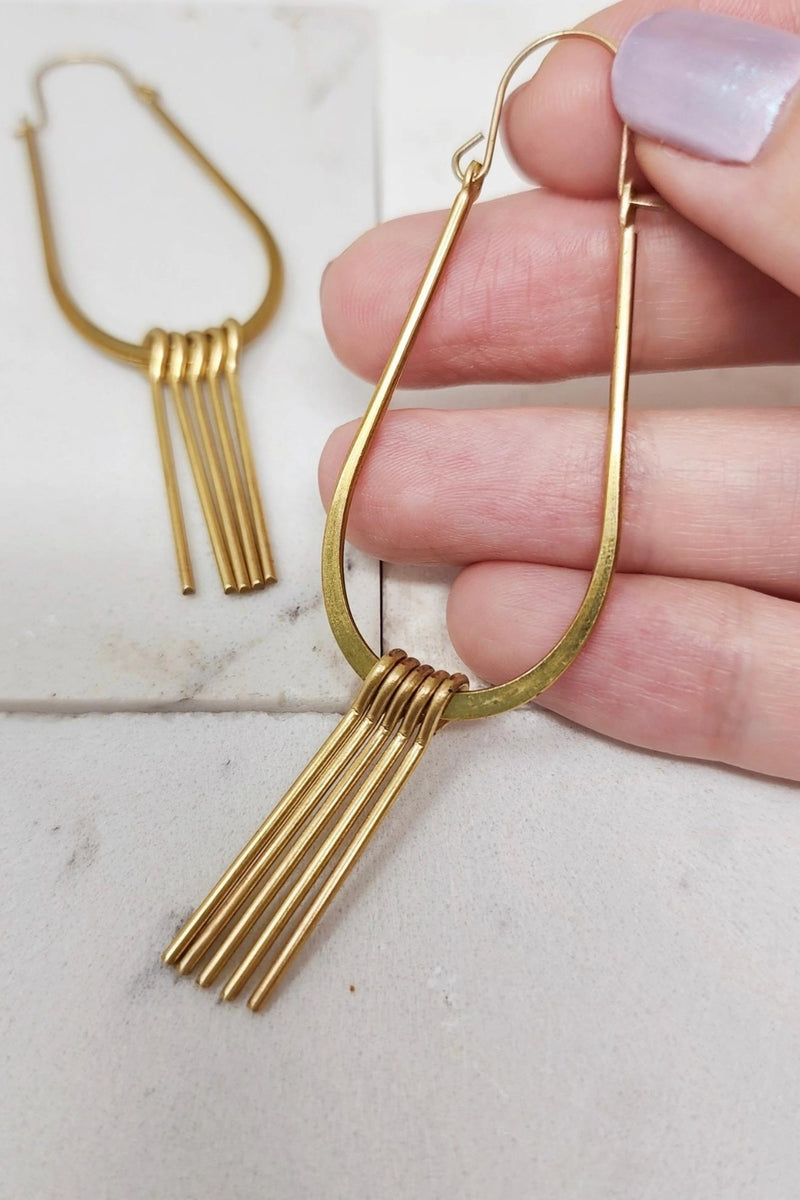 SPARKLEFARM Modern Fringe Drop Earrings