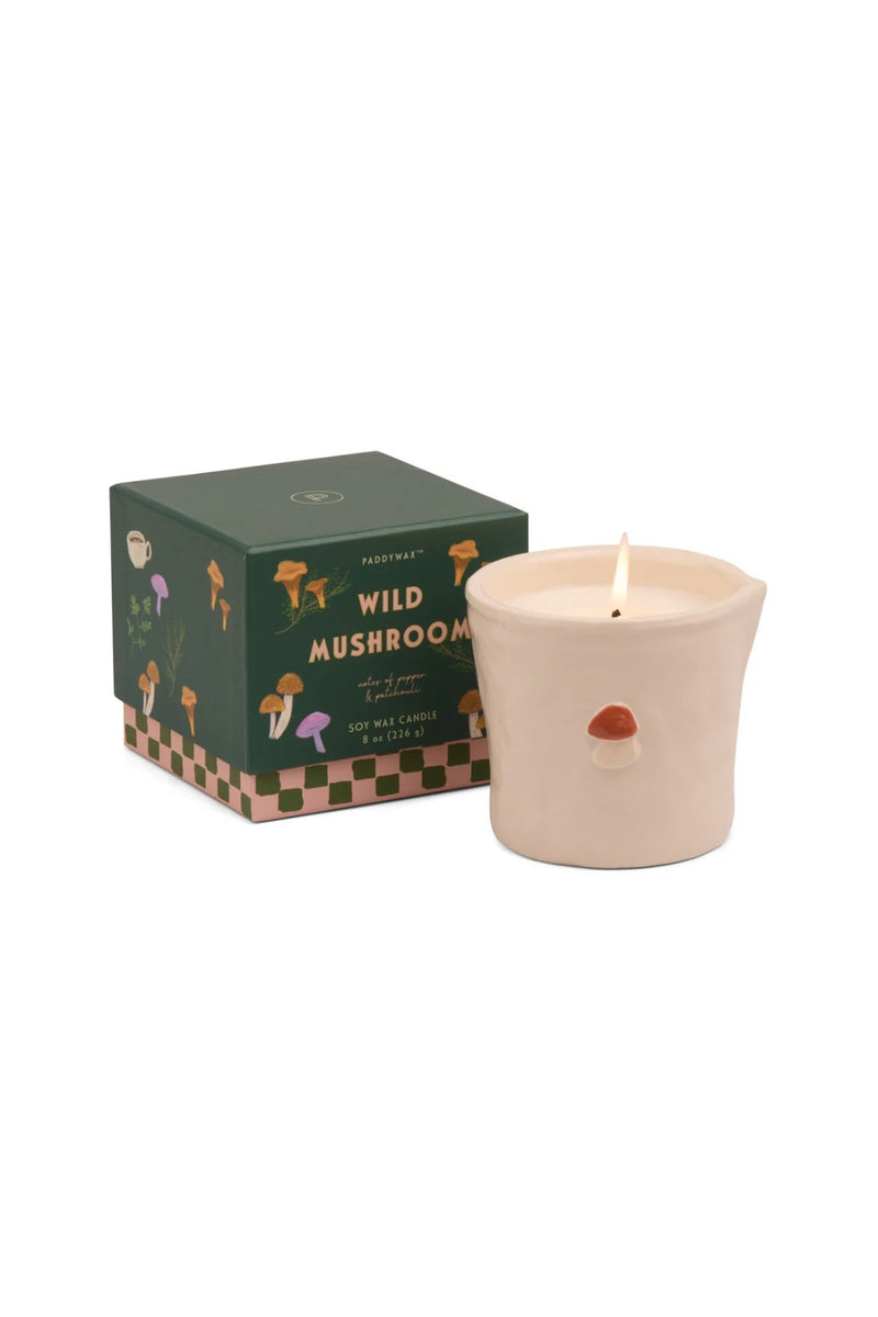 Bistro 8oz Ceramic Candle Mushroom (Wild Mushroom)