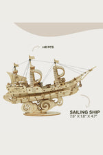 3D Wooden Puzzle Sailing Ship