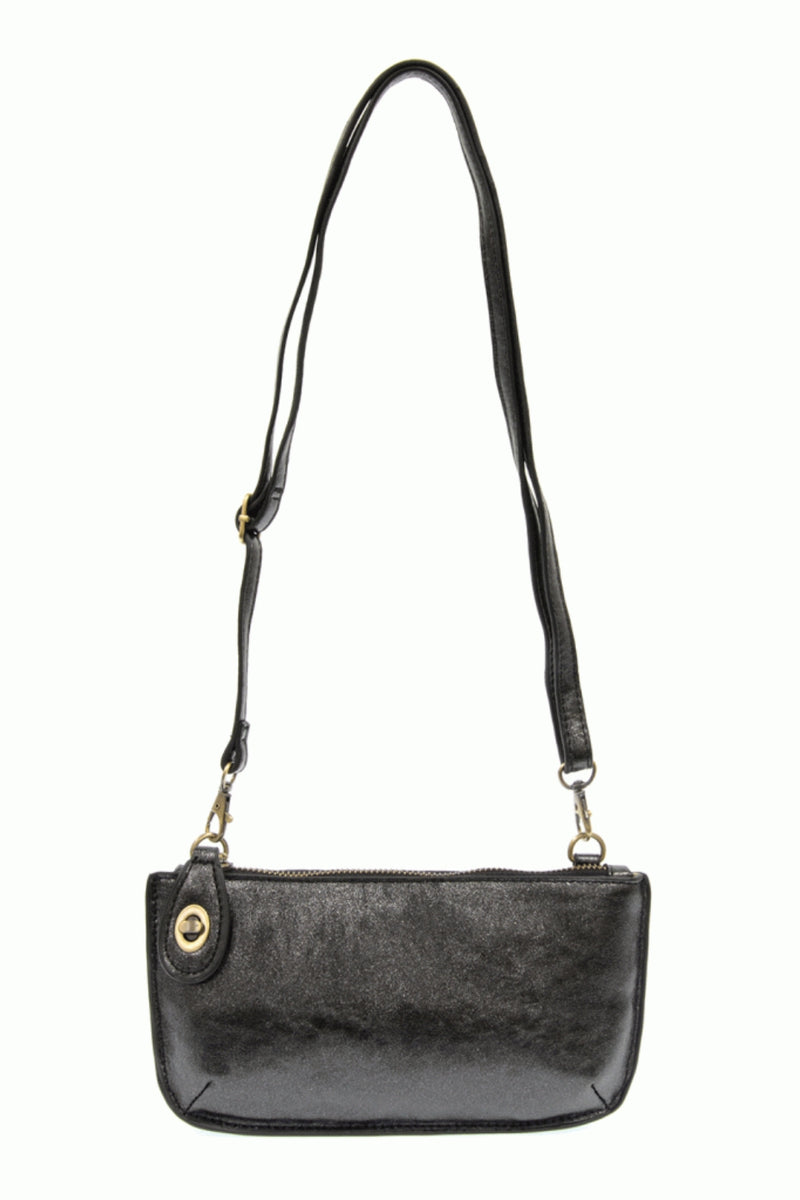 Mini Crossbody Wristlet Black Lustre Lux