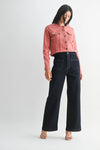 Patch Pocket Wide Leg Super Dark Denim