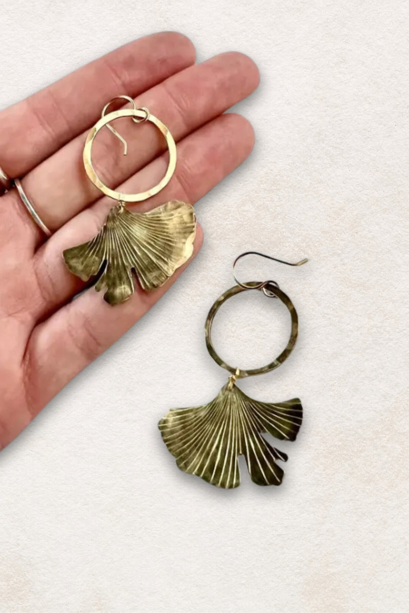 Fluff Hardware Handmade Ginkgo Earrings