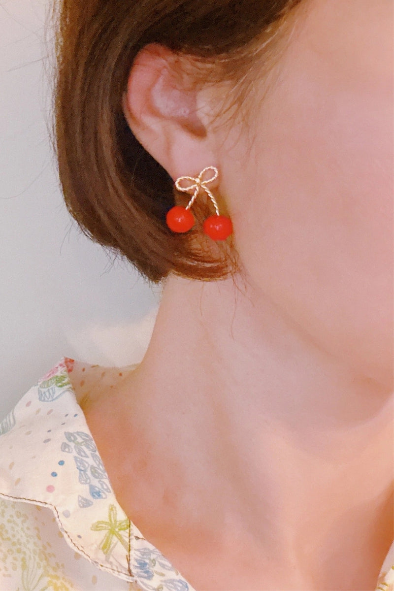 Bow & Cherry Earrings