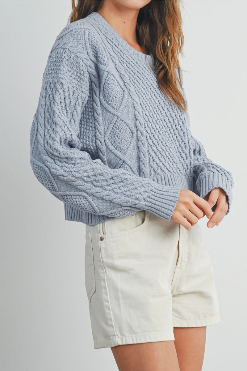 Neo Cable Knit Sweater - Blue