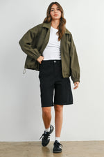 Ayla Cord Collar Jacket - Olive