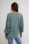 Free People Quinn Knit Top - Jade Ash