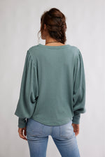 Free People Quinn Knit Top - Jade Ash