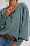 Free People Quinn Knit Top - Jade Ash