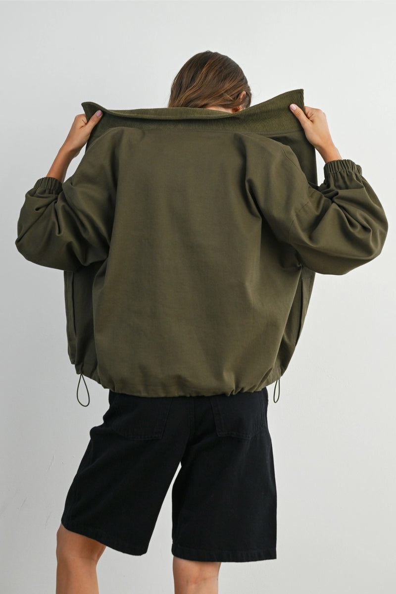 Ayla Cord Collar Jacket - Olive