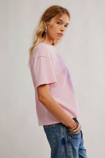 Free People Merry Meow Tee - Pink Combo