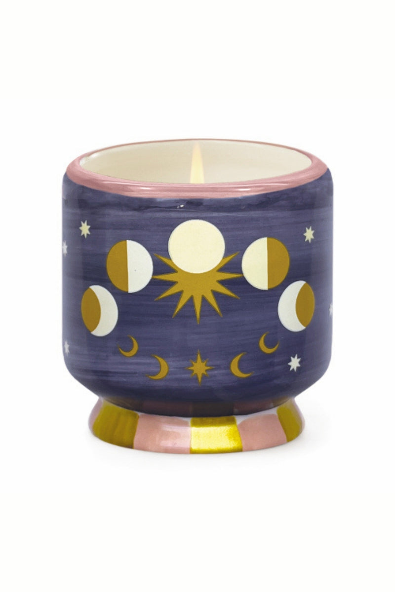 A Dopo 8 oz Hand Painted Ceramic Candle