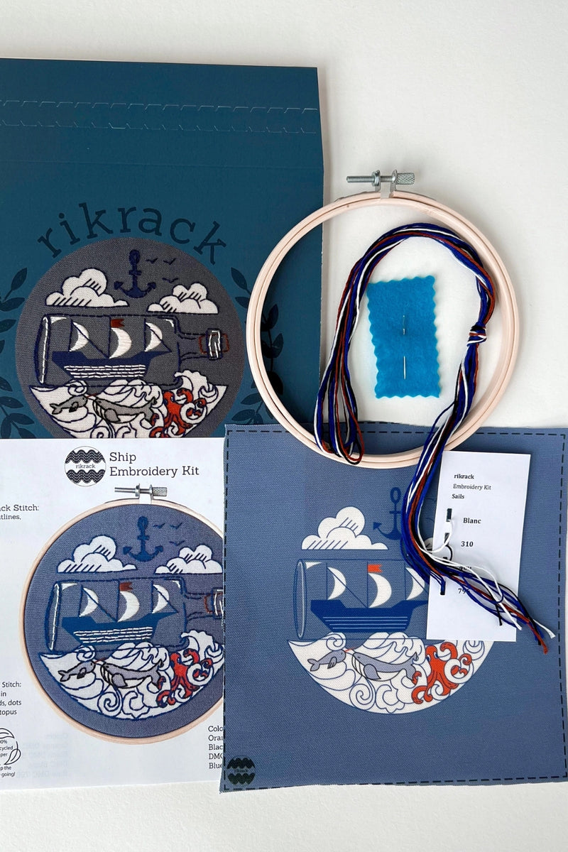 Rikrack Embroidery Kit Ship