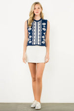 Jackie Sleeveless Sweater - Navy