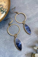 Ashley Earrings - Sodalite & Brass