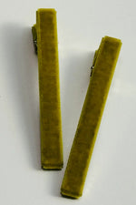 Velvet Bar Knot Hair Clips Chartreuse