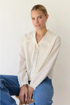 Rose Sailor Pintuck Blouse - Cream