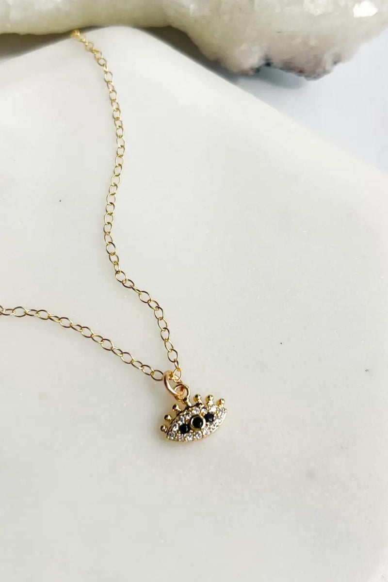 Crystal Eye Charm Necklace