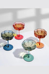 Flower Coupe Cocktail Glass - Muted Blue