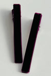 Velvet Bar Knot Hair Clips Deep Purple