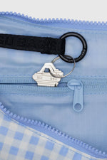 Baggu Medium Nylon Crescent Bag - Light Blue Gingham